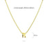 Initials Brick Alphabet Letter Necklace Gold Layered Steel Jewellery